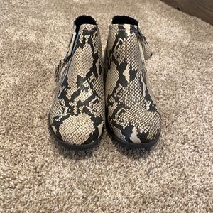 Snakeskin booties